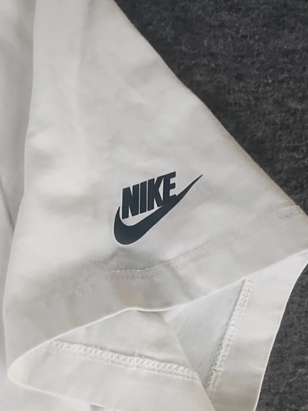 Nike White Short Sleeve Tee with Multicolor Swoosh